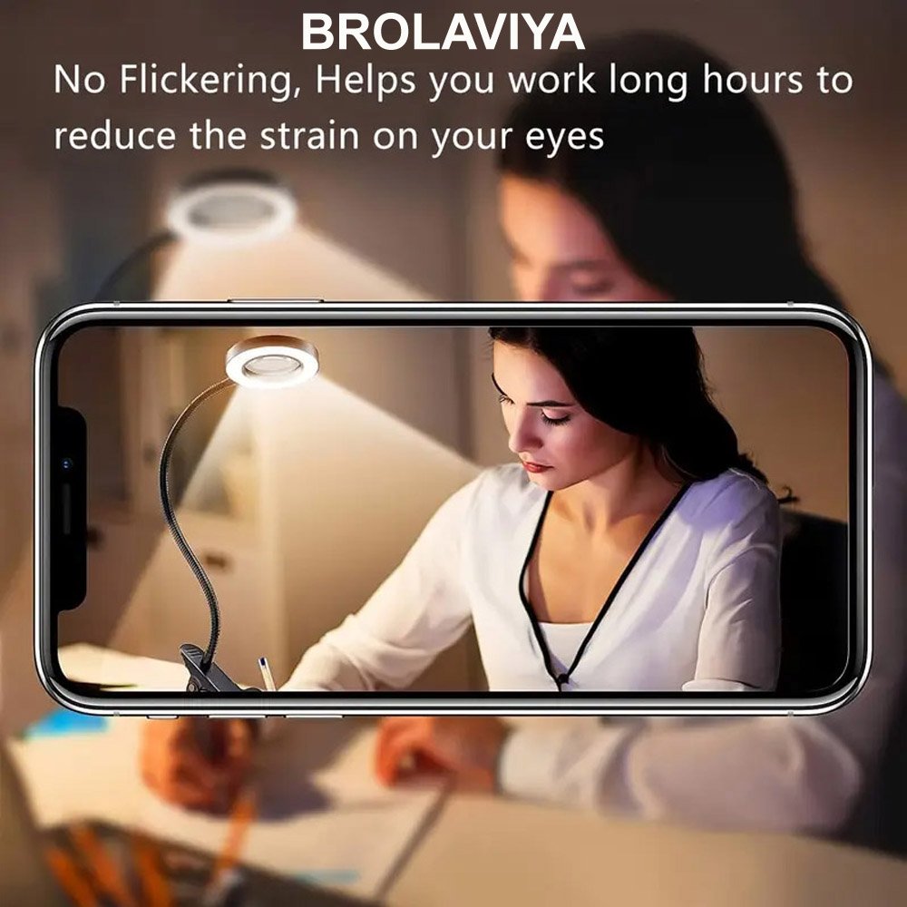 BROLAVIYA® Overhead 5X Magnifying Glass with 12cm Led Light, 3 Color Modes Dimmable, Flexi - Image 6