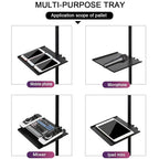 (Renewed) BROLAVIYA® Microphone Stand Shelf Adjustable Metal Tray Holder, Compatible with Most Microphone Stands and Music Tripod Stands, Size 7.9” X 5.7” Inch