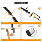 BROLAVIYA® Overhead LED 2 Head Dimmable Desk Lamp Extra-Long Height Light with Multi-Angle Rotation, 3 Lighting Modes for Home, Office, Desktop, Bedroom, Reading etc