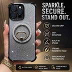 BROLAVIYA® Magnetic Phone Ring Holder Grip, Ultra Slim Metal Finger Ring Stand with 360° Rotation, Strong Magnet, Kickstand for iPhone 16/15/14/13/12 Series & Magnetic Compatible Cases, Silver