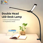 BROLAVIYA® Overhead LED 2 Head Dimmable Desk Lamp Light with Multi-Angle Rotation, 3 Lighting Modes for Home, Office, Desktop, Bedroom, Reading