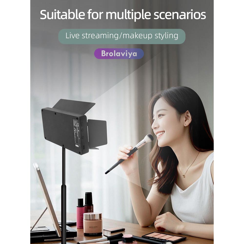 BROLAVIYA® Four-Leaf Baffle Spotlight, 2000mAh Rechargeable, Full Color RGB Video Pocket Light with Portable Clip and 1/4 Screw Hole for Mobile Phones, Cameras, Laptops, iPads, Selfie, Photography