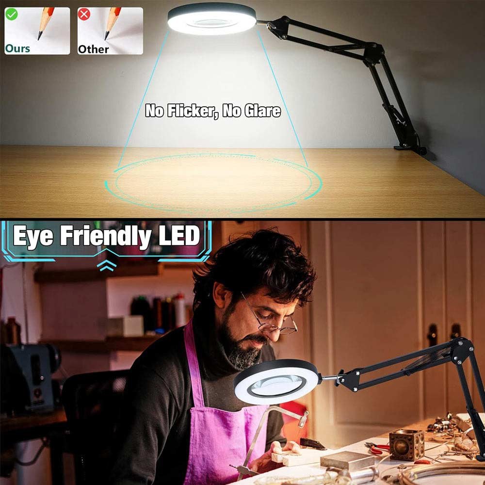 (Renewed) BROLAVIYA® 5X Magnifying Glass with LED Light and Stand, 3 Color Modes Dimmable, - Image 6