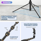 BROLAVIYA® Multi-Function Mobile Phone Live Broadcast Tripod Stand Dual use Tripod and Selfie Stick at Travel Use Video Shooting Stage Program Study Event and Team Meeting