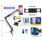 BROLAVIYA® Ovehead Mobile Phone Stand, Gooseneck Flexible Clip Lazy Arm Bracket for Both Mobiles and Tablets fits Device 4 - 10 Diagonal Inch For Overhead Video, Desktop, Bedroom, Office, Kitchen