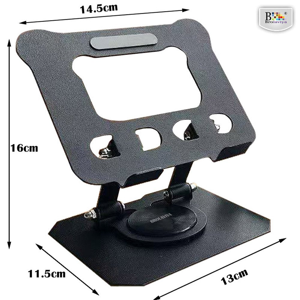 BROLAVIYA® Desktop 360 Rotating Base, Aluminium Metal Cute Shape Metal Stand, Foldable, Co - Image 8