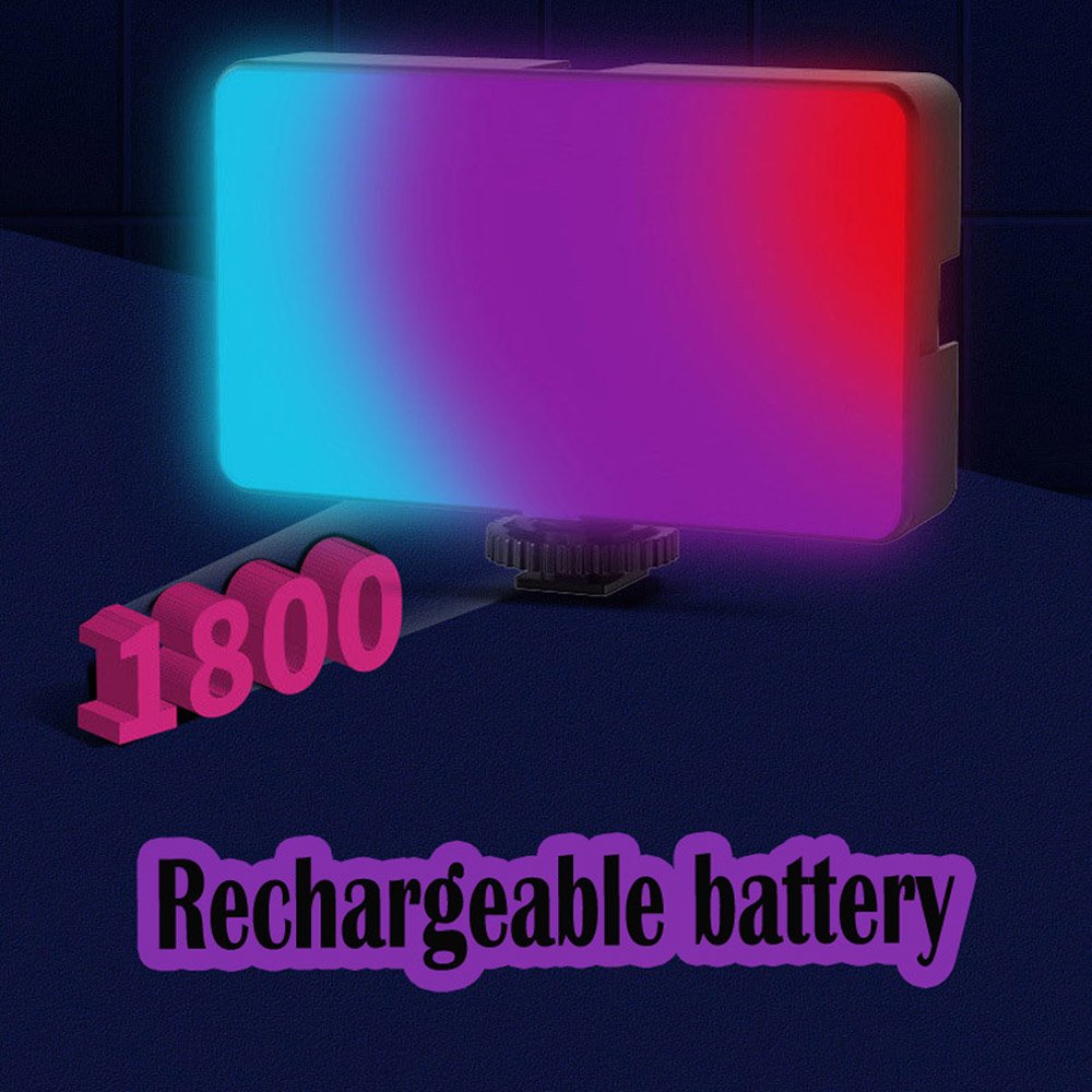 BROLAVIYA® LED Video Camera Full Color RGB Lights,1800mAh Rechargeable, Dimmable with 3 Co - Image 8