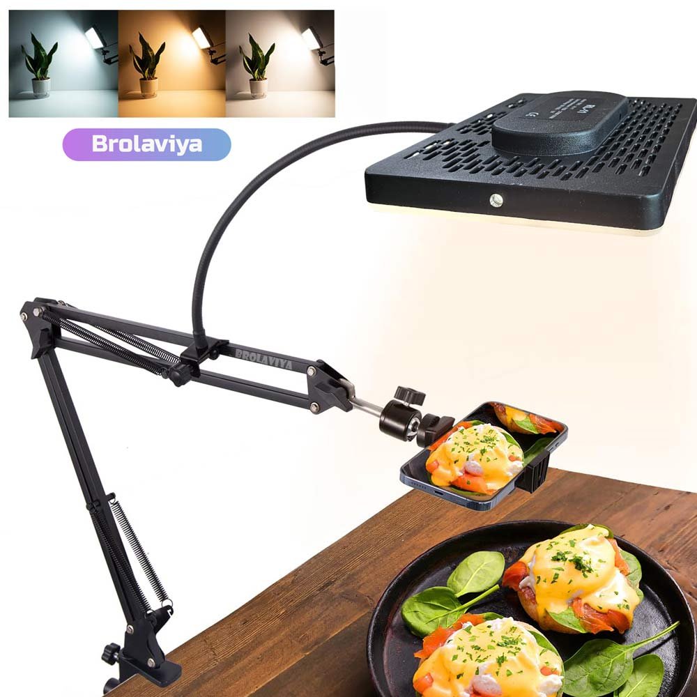 BROLAVIYA® Overhead Video Mobile Stand with 11 Inch Video LED Light 2700 to 5500k, Metal A - Image 7