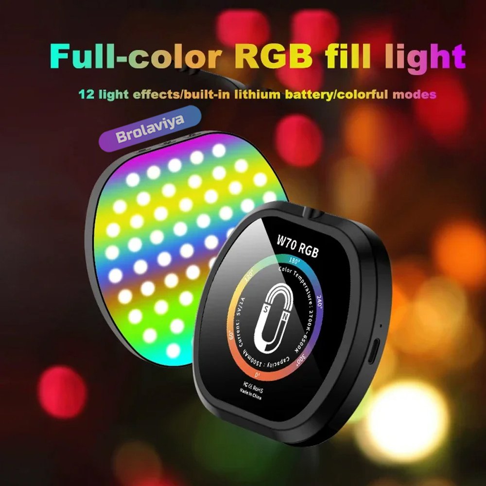 BROLAVIYA® Magnetic Full RGB Color LED Video Light, 1800mAh Rechargeable, Adjustable Brigh - Image 8