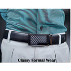 BROLAVIYA® Universal Adjustable Automatic Ratchet Buckle Belt, Length 110 CM, Silver Grill - Image 3