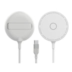 BROLAVIYA® 15W Wireless Charger with Pop-Up Stand for iPhone 17/16/15/13/12/11 Series, Qi-Certified, Type C Cable, White