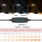 BROLAVIYA® Heavy Base Tabletop LED Desk Lamp Light with Metal Arm Table Lamp Stand, 3 Ligh - Image 6