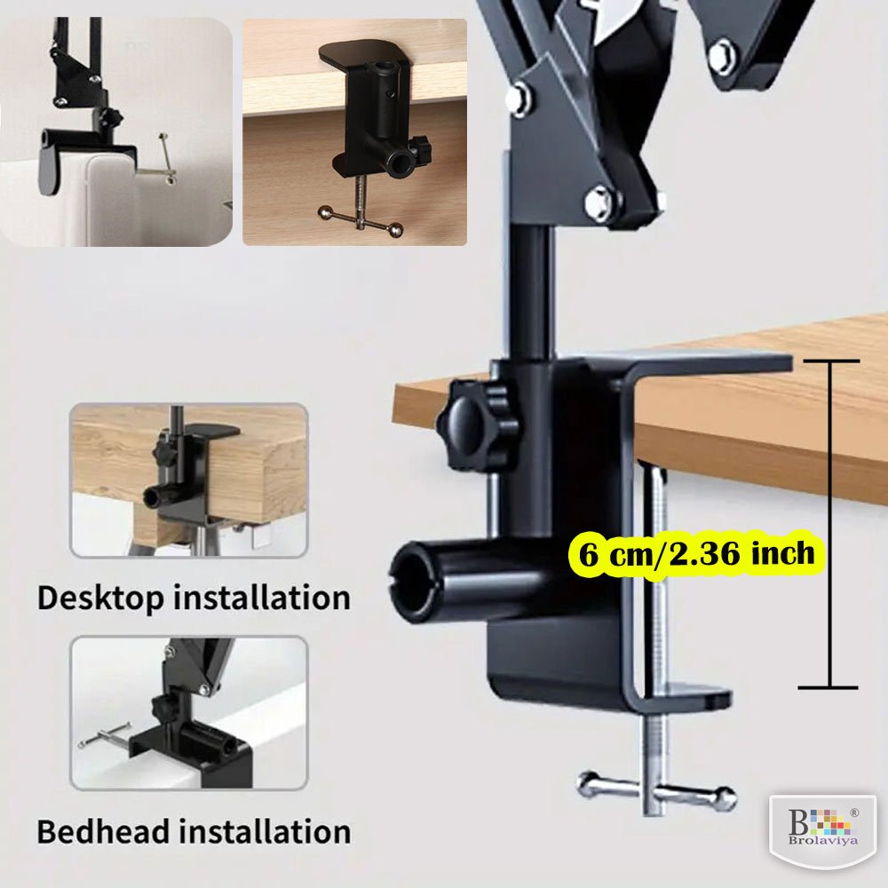 BROLAVIYA® Overhead Video Mobile Stand, New Extra Long Arm, 1/4" Head 2 Way Base Clamp and - Image 8