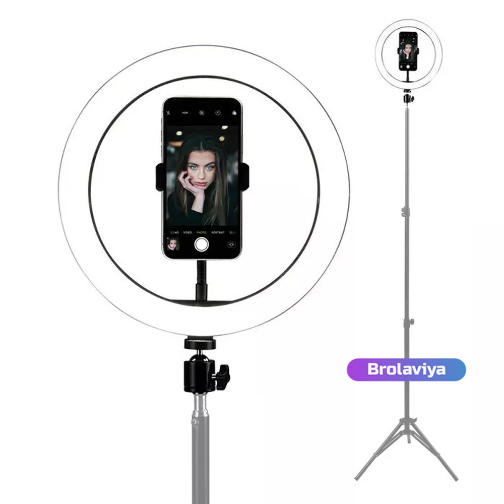 (Renewed) BROLAVIYA® Crystal 3D LED 10 Inch RGB Ring Light with Flexible Wire, 360 Knob and Mobile Bracket