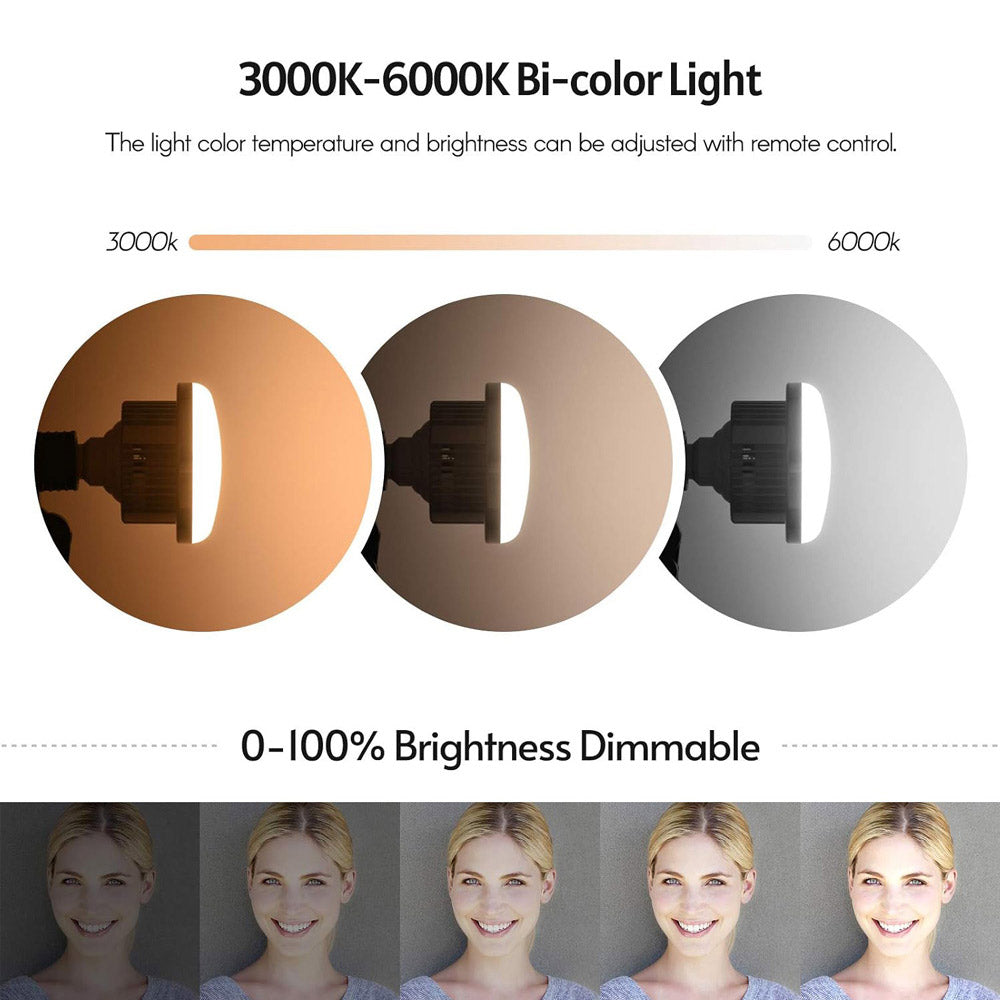 BROLAVIYA® 60W LED Photography Light Bulb with E27 Mount, Remote Control, Bi-Color 3000K-6000K, Dimmable for Studio Photography