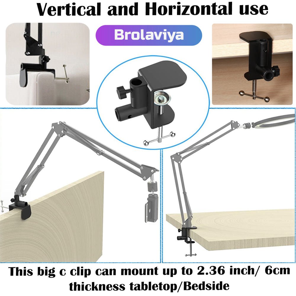 (Renewed) BROLAVIYA® Overhead Video Mobile Stand, New Extra Long Arm, Large 2 Way Base Cla - Image 6
