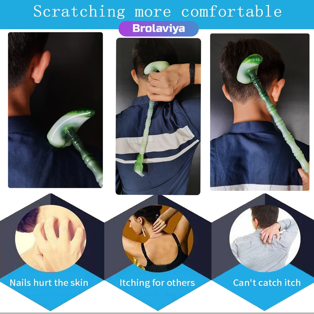 BROLAVIYA® 2 in 1 Hammer Horn Shape Manually Massage Stick, Knock Base Massager with Back Scratcher For Troublesome Itchy Spots and Relief ( 2 Pack )