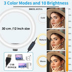 BROLAVIYA® No Shadow Overhead Video Mobile Stand with Extra Long Metal Arm, 12 Inch Large  - Image 6