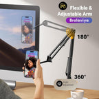 BROLAVIYA® Overhead Video Mobile Stand, New Magnetic Bracket with Extra Long Arm, 1/4" Hea - Image 5