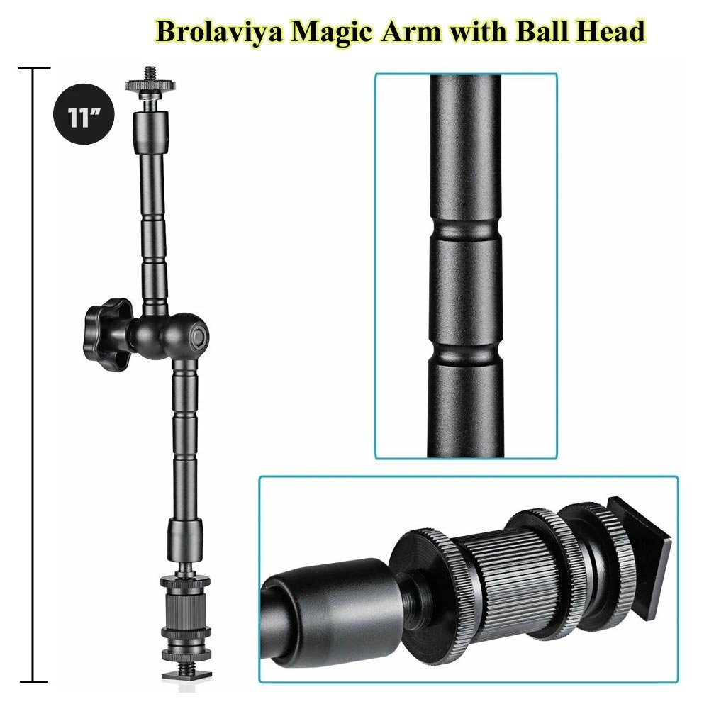 BROLAVIYA® 11 Inch Adjustable Magic Articulating Arm for DSLR Camera, LED Light, Flash Lig - Image 8