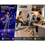 BROLAVIYA® Tablet Tripod Floor Stand, Adjustable up to 75″, Fits 4.7″-12.9″ Phones & Tablets, Compatible with iPad Pro/Air/Mini, Galaxy Tab, for Live Streaming, Office, Cooking & Fitness