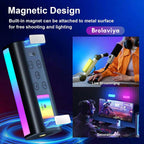 BROLAVIYA® Magnetic RGB Video Rechargeable Pocket Light, Wand Handheld LED Fill Lamp 2500K-7000K Dimmable, RGB Lighting Effects Video Conference Light for Computer Tablet Mobile Phone DSLR Camera