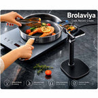 BROLAVIYA® 2-in-1 Magnetic & Clip Phone Stand for Desk, Adjustable Height Mobile Holder, MagSafe-Compatible Mount with Phone Clamp, 360° Rotation for Live Streaming, Recording, Video Calls & Cooking