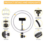 (Renewed) BROLAVIYA® Crystal 3D LED 10 Inch RGB Ring Light with Flexible Wire, 360 Knob and Mobile Bracket