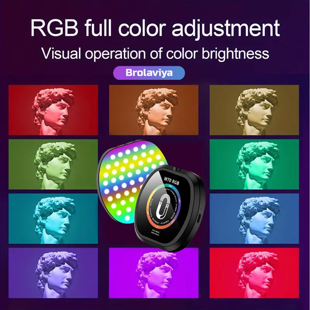BROLAVIYA® Magnetic Full RGB Color LED Video Light, 1800mAh Rechargeable, Adjustable Brigh - Image 9
