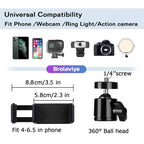 BROLAVIYA® Desk Stand with 1/4″ Screw Mount, Adjustable Desktop Mount for Mobile, Ring Light, Camera, Webcam & LED Video Light, 360° Ball Head, Metal Table Clamp Stand for Live Streaming & Recording