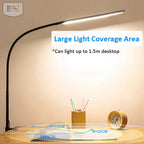 BROLAVIYA® Overhead Flexible LED Long Desk Lamp Light with Clamp, 3 Modes, 10 Brightness, Eye-Caring, Long Flexible Gooseneck For Home, Office, Desktop, Bedroom, Reading Black