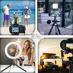 BROLAVIYA® Mobile Tripod Mount with 1/4" Screw Thread, 360° Rotate 180° Tilt Phone Holder with Cold Shoe, Versatile Mount Adapter for iPhone, Tripod, Selfie Stick, Camera Stand