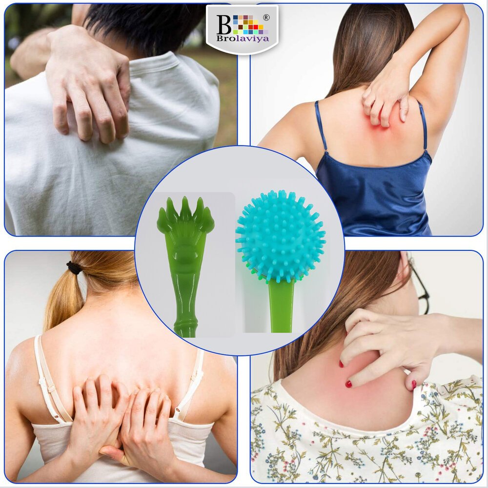 BROLAVIYA® 2 in 1 Massage itching Stick with Back Scratcher For Troublesome Itchy Spots an - Image 3