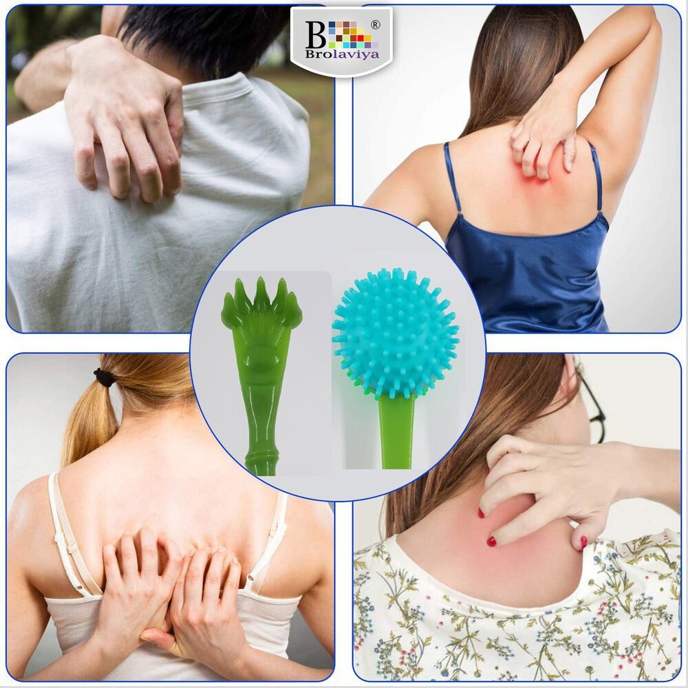 BROLAVIYA® 2 Pack 2 in 1 Massage Itching Stick with Back Scratcher For Troublesome Itchy S - Image 3