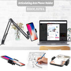 BROLAVIYA® Overhead Video Tabletop Stand Phone Holder, Metal Long Lazy Arm and Bracket for - Image 5