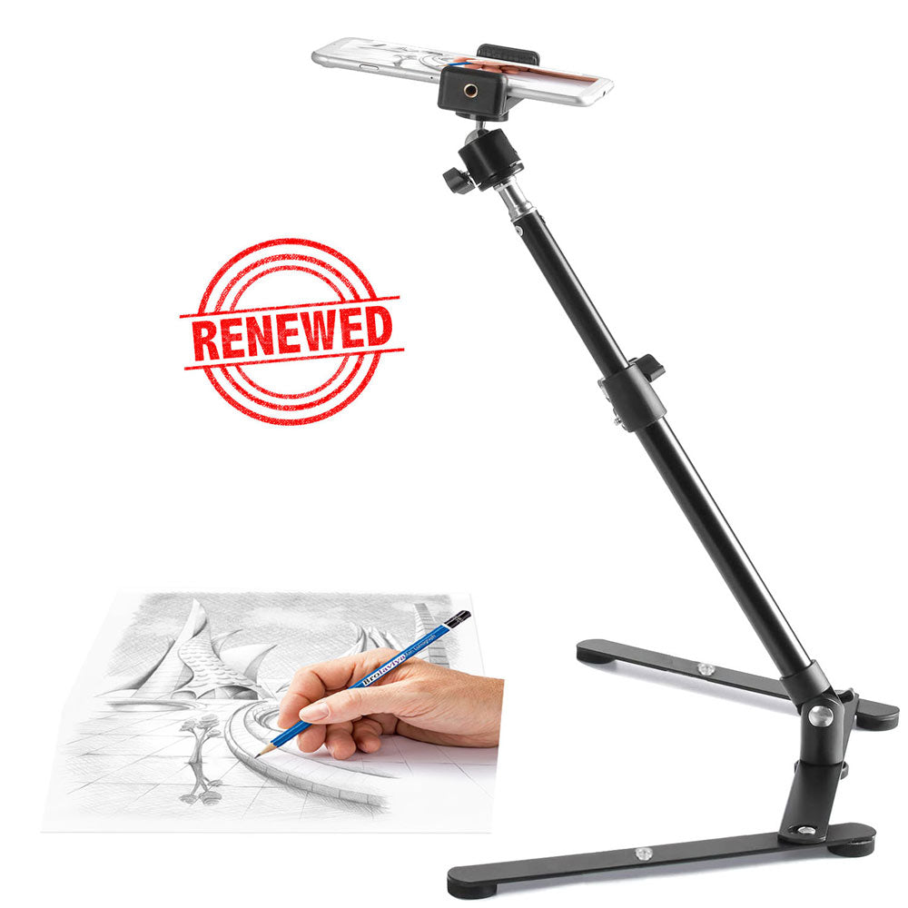 (Renewed) BROLAVIYA® Overhead Video Mobile Metal Desktop Stand with 1/4" Male Adaptor For Camera, Gopro and Mobile Bracket For Online Teaching, Video, Desktop, Bedroom, Office