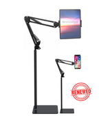 (Renewed) BROLAVIYA® Universal Floor Tripod Stand For 4-10.2 Inch with Gooseneck Clip Lazy Arm For Mobiles and Tablets