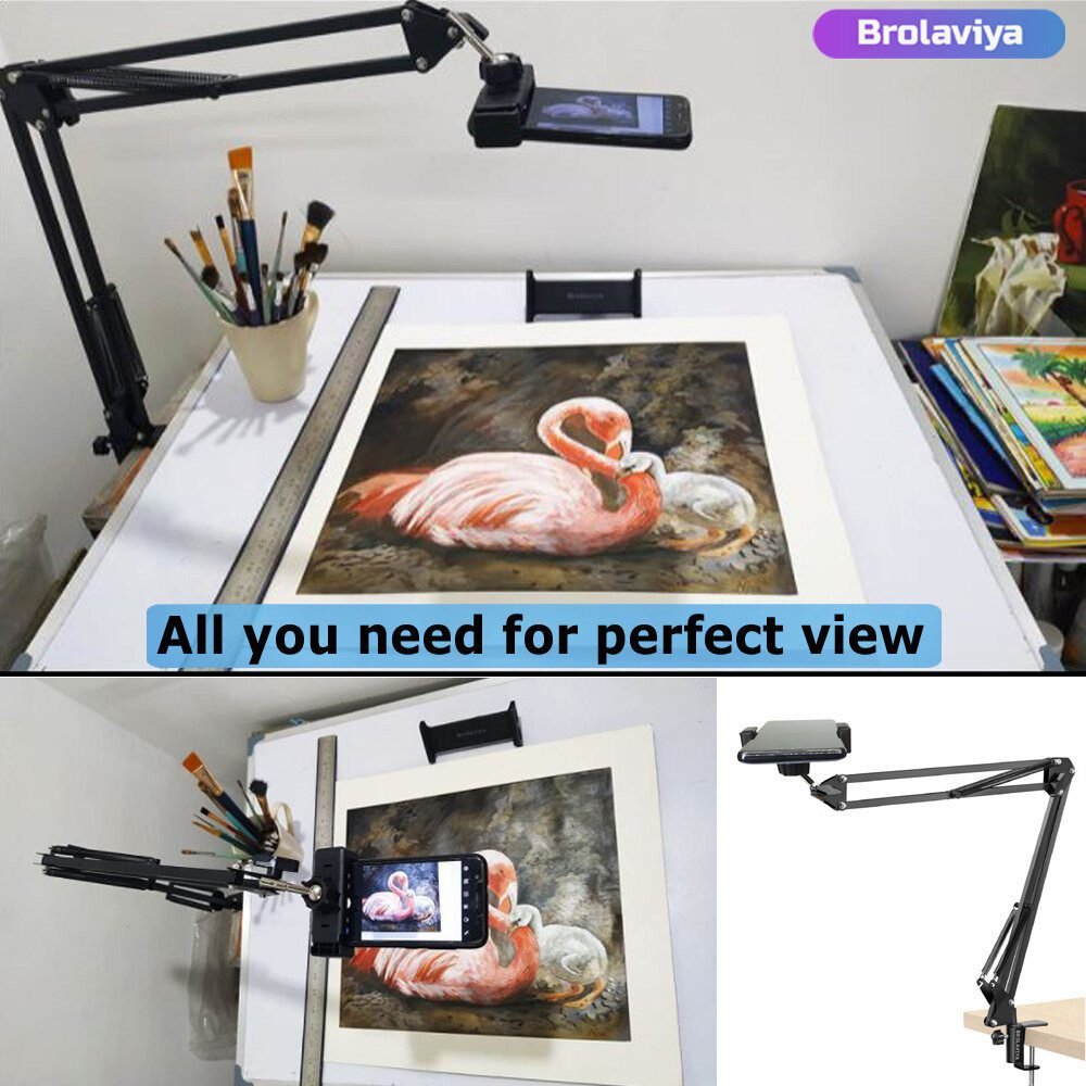 (Renewed) BROLAVIYA® Overhead Video Stand Phone Holder, Metal Long Lazy Arm For All Mobile - Image 4