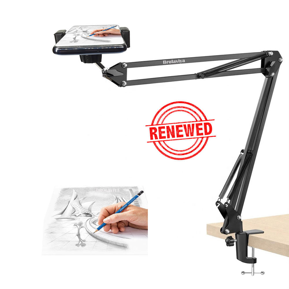 (Renewed) BROLAVIYA® Overhead Video Stand Phone Holder, Metal Long Lazy Arm For All Mobiles Phone