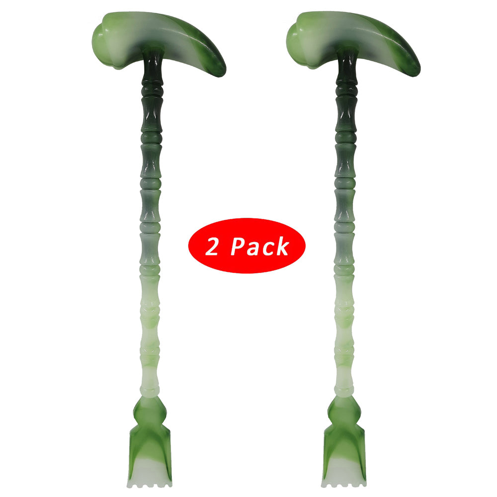 BROLAVIYA® 2 in 1 Hammer Horn Shape Manually Massage Stick, Knock Base Massager with Back Scratcher For Troublesome Itchy Spots and Relief ( 2 Pack )