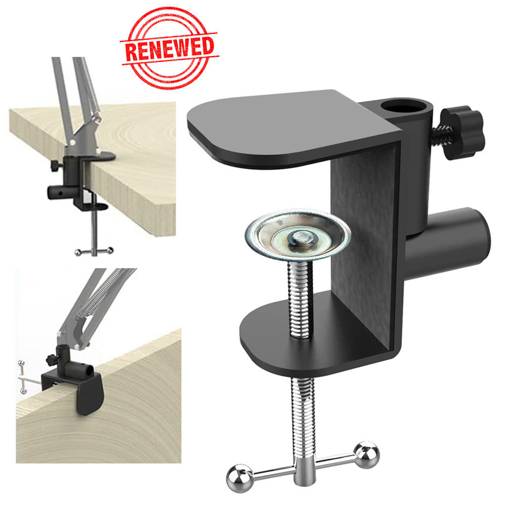 (Renewed) BROLAVIYA® Large Desk Base Clamp Mount for Microphone Boom Scissor Arm, Table C Clip for Articulating Arm Stand Or Mic Stand Fits Up to 2.36 Inch 6 CM Thickness