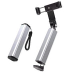 BROLAVIYA® Aluminum Alloy Mobile Phone Stand, Adjustable Travel Phone Mounts For Desk, Car, Train, Airplane, 360 Degree Rotation, Portable Foldable Pocket Size, for All iPhone and Android Phones ( Silver )