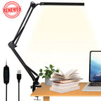 (Renewed) BROLAVIYA® Overhead LED Desk Lamp Light with Metal Arm Table Lamp Stand, 3 Lighting Modes For Home, Office, Desktop, Bedroom, Reading